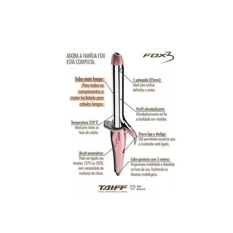 modelador-taiff-fox-3-rose-bivolt