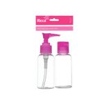 kit-de-frascos-ricca-com-2-frascos-com-tampa-pump-e-disk-top-cores-sortidas-ref-3314