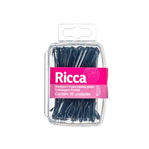Ricca Embalagem Portátil C 50 Unidades - Grampo Nº5 P/ Cabelos Pretos