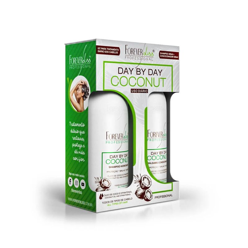 kit-shampoo-e-bals-forever-liss-day-by-day-coconut-2x300ml