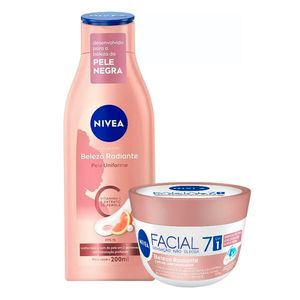 Kit Nivea Loção Hidratante + Creme Facial Beleza Radiante