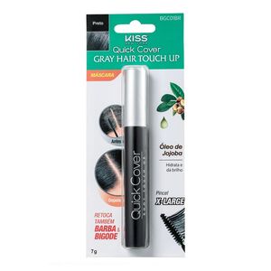 Kiss New York Gray Hair Touch Up Preto - Máscara Corretivo de Raiz 7g