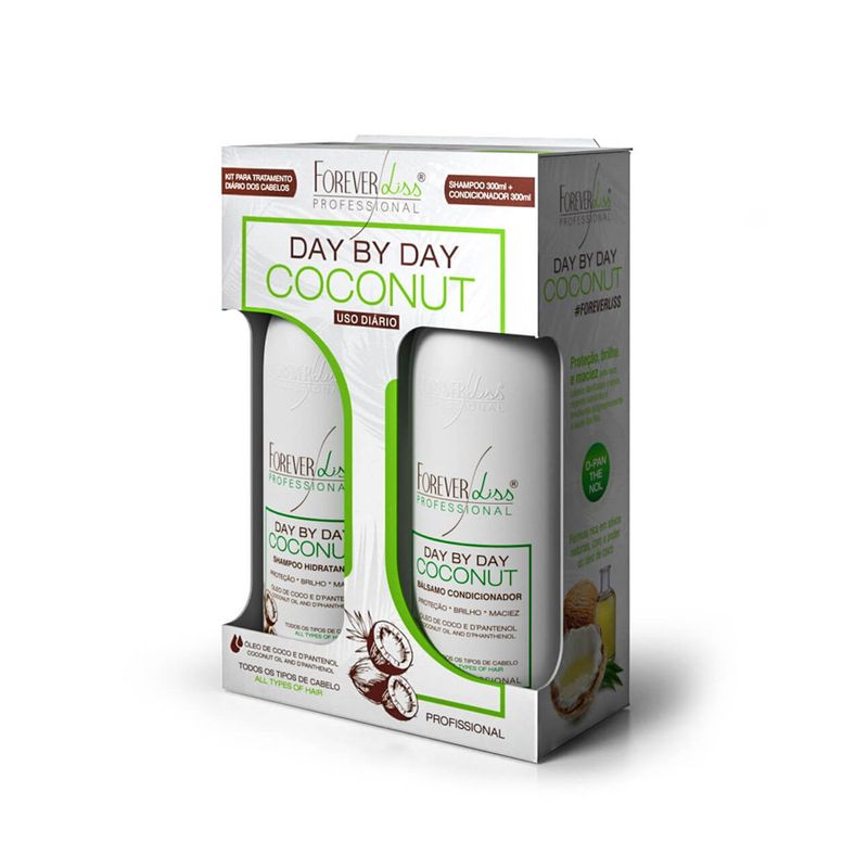 kit-shampoo-e-bals-forever-liss-day-by-day-coconut-2x300ml