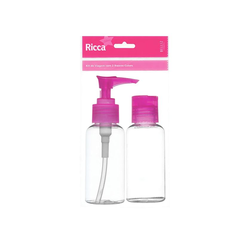 kit-de-frascos-ricca-com-2-frascos-com-tampa-pump-e-disk-top-cores-sortidas-ref-3314