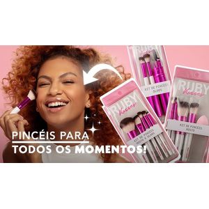 Kit de Pincéis Ruby Kisses Rosto e Olhos - Kiss NY