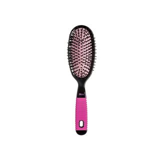 Escova Ricca Oval Reta Black e Pink G