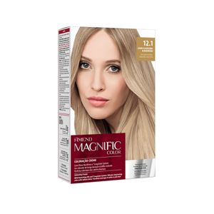 Kit Coloração Creme Amend Magnific Color 12.1 - Louro Claríssimo Acinzentado