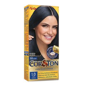 Tintura Cor&Ton Tons Escuros - 1.0 Preto Azulado 125g
