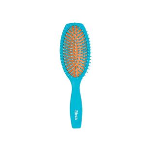 Escova Ricca Color Block Oval, Rosa/Laranja/Verde
