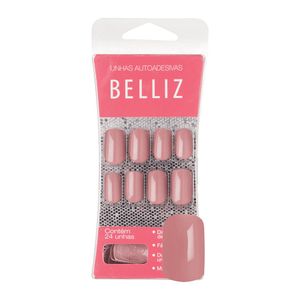 Belliz Nude Frappé - Unhas Autoadesivas Contém 24 unidades