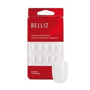 Belliz Quadradas Curtas - Unhas Postiças (24 unidades)