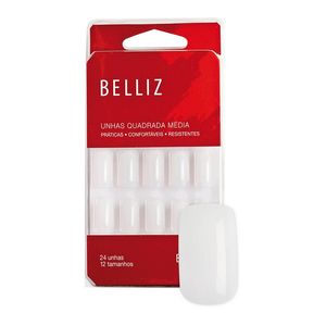 Belliz Quadradas Médias - Unhas Postiças (24 unidades)