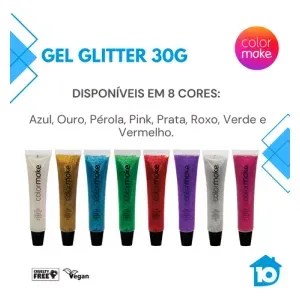 Gel Glitter Bisnaga ColorMake Roxo 30g