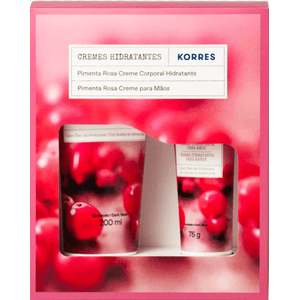 Kit Korres Creme Hidratante Corporal e Creme Para as Mãos Pimenta Rosa