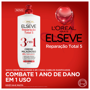 Creme 3 em 1 Reparação Total 5 Elseve - 500ml