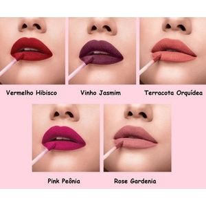 Batom Secrets Líquido Matte Pink Peônia - Niina Secrets