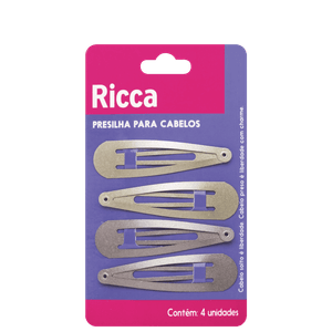 Presilha Tic Tac Ricca Metallic Blonde - Ricca - 4 Unidades