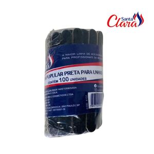 Lixa Santa Clara para Unhas Mini Preta - 100 Unidades