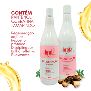Kit Shampoo e Condicionador Brota Reconstrução 900ml - Brota
