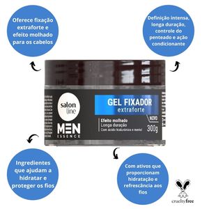 Gel Fixador Men Essence Forte 300g - Salon Line