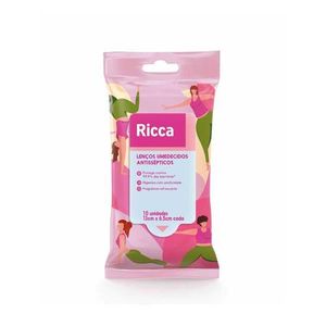 Lenços Ricca Antissépticos Rosa - Ricca - 10 Unidades