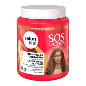 Creme para Pentear Salon Line SOS Cachos Queratina Recarga 1kg