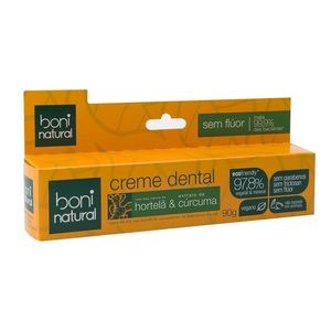 Creme Dental Boni Natural Hortelã e Curcuma 90g