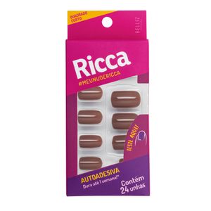 Unhas Postiças Ricca Nude Cappuccino #MeuNudeRicca 24 Unidades - Acabamento Ultrabrilho